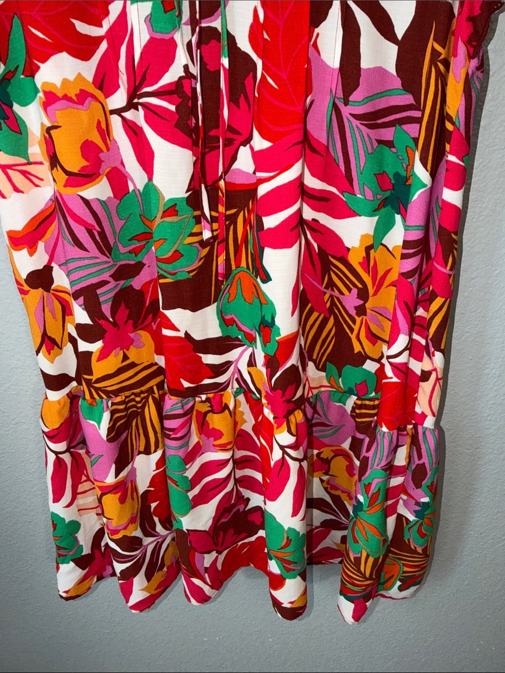 Bright Floral Ruffle Mini Dress by MNG - Picture 4 of 8